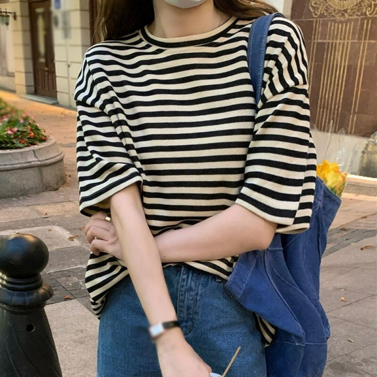 Short sleeved T shirt Sweat Summer Korean Women Casual Loose and