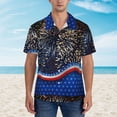 thumbnail image 2 of Pofeuu Fireworks Print Hawaiian Shirt for Men Sleeves Casual Button Down Summer Beach Dress Shirts T-Shirts,Large, 2 of 7