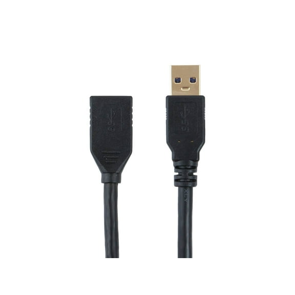 Monoprice USB 3.0 Type-A Male to Type-A Female Extension Cable - 1.5 Feet - Black | Use with PlayStation, Xbox, Oculus VR, USB Flash Drive, Card Reader, Hard Drive, Keyboard