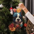 thumbnail image 5 of Lsque 18 Inches Cute Colorful Flower French Bulldog Pattern Christmas Stockings Hanging Ornaments,Knitted Xmas Fireplace Hanging Stocking,Holiday Decoration, 5 of 7