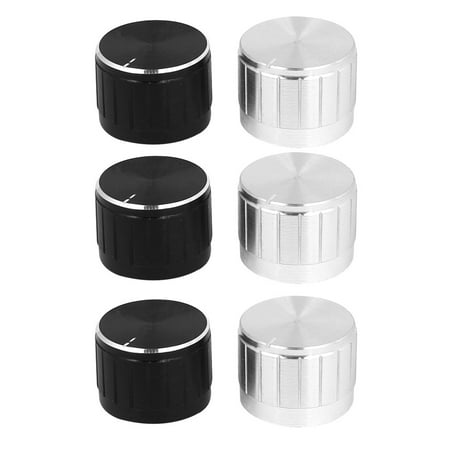 Uxcell 6 Pcs 23mm x 17mm Kunrled Shaft Potentiometer Control Rotary Knobs Cap