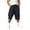 Black, variant on Mens Big and Tall Capri Cargo Pants Solid Color Baggy Capris Elastic Waist Drawstring 3/4 Length Cropped Trousers Fashion Streetwear Khaki XXL