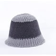 thumbnail image 3 of CoCopeaunts Women Bucket Hat Winter Fashion Two-Color Splicing Girl Knit Hat Warm Trendy Foldable Warm Comfortable Crochet Caps, 3 of 8