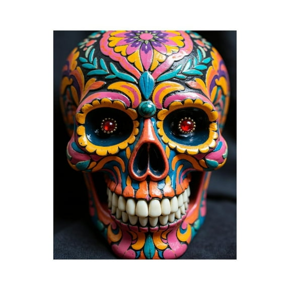 Paint by Numbers Kit for Adults, Colorful Floral Skull Art Decor Paint by Numbers, Easy Paint by Numbers Kit for Adults Beginner, DIY Adult Paint by Number Kits on Canvas, 12x16in Home Decor