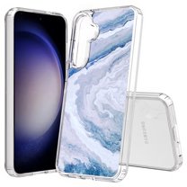TalkingCase Slim Fit Phone Case Compatible for Samsung Galaxy S25  Plus(Not S25/ S25 Ultra), Blue White Marble Print, Lightweight,Flexible, USA Print