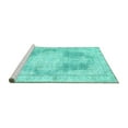 thumbnail image 2 of Ahgly Company Machine Washable Indoor Round Persian Turquoise Blue Traditional Area Rugs, 6' Round, 2 of 4