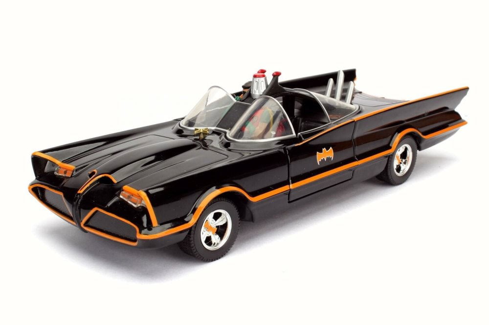 BATMOBILE BATMAN MODEL CAR 1:24 SCALE CLASSIC TV SERIES BLACK JADA FIGURES K8 