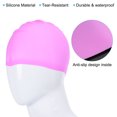 thumbnail image 5 of Uxcell Silicone Swim Caps Unisex NonSlip Pool Caps Waterproof Elastic Swimming Hats Pink 2 Pack, 5 of 5
