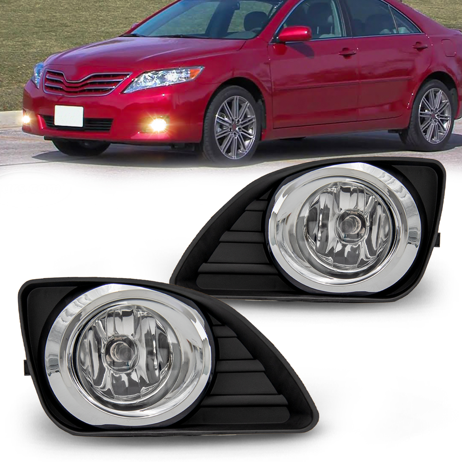 RAPOOSANS Fog Lights Assembly for 2010 2011 Toyota Camry Fog Light Replacement with Halogen