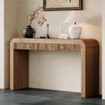 thumbnail image 3 of Harper & Bright Designs Wood Console Table with Storage , Flutde Entryway Table with Curved Corners for Hallway & Living Room , Natural, 3 of 13