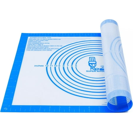 

HYKE Nonstick Silicone Pastry Ba Mat Large with Measurements 16 By 20 for Silicone Ba Mat Counter Dough Rolling/Pie Crust Pad By Folksy en (16×20 Blue)