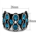thumbnail image 2 of Luxe Jewelry Designs Women's Black IP Stainless Steel Ring with Aquamarine Crystals and Clear Stones, 2 of 4
