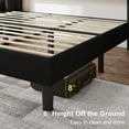 thumbnail image 5 of Feonase King Size Bed Frame with Upholstered Wingback Headboard,Button Tufted Platform Bed and Heavy Duty Wooden Slats Support,Easy Assembly, Noise-Free,No Box Spring Needed, Black, 5 of 7