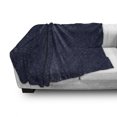 thumbnail image 2 of Abstract Soft Flannel Fleece Blanket, Print of Green Toned Bird Footprints Dark Colors Background Illustration, Cozy Plush for Indoor and Outdoor Use, 50" x 60", Navy Blue and Teal, by Ambesonne, 2 of 5