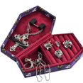thumbnail image 5 of Halloween Coffin Shaped Ring Box Velvets Wedding Rings Holder for Jewelry Collectors and Enthusiasts Accessory Case skull white, 5 of 5