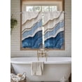 thumbnail image 7 of Tier Curtains 45 Inches Long, Blue Ombre Window Treatment Curtain Drapes, Modern Wave Abstract Art Small Curtain Drapes for Bathroom Laundry Room, 27.5"x45", 2 Panels, 7 of 7