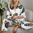 thumbnail image 6 of Uemuo Cartoon Tractor Pattern Womens Pajama Sets,PJ Set for Women,Pajamas for Women Logo,Long Sleeve Pajama Set for Women,Soft Long Sleeve Top With Pants-Medium, 6 of 9
