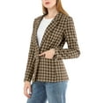 thumbnail image 5 of MODA NOVA Juniors Notched Lapel One Button Hip Length Houndstooth Blazer, 5 of 7