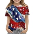 thumbnail image 1 of T-Shirt de la Fête de l'Indépendance pour Enfants Garçons Filles, Manches Courtes, Col Rond, Haut Décontracté Ample, T-Shirt Graphique Imprimé pour Enfants 3-14 Ans, 1 of 5