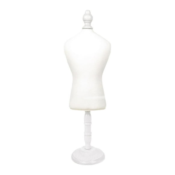 DOLITY Dog Dress Form Mannequin Jewelry Chain Show Holder Display Stand for Pet Clothes White