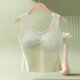 thumbnail image 5 of Pijama de manga corta para mujer, de verano, talla grande, con tirantes, almohadillas para el pecho y el centro de la espalda, sin mangas y pijama interior, blusa de poliéster para mujer., 5 of 7