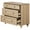 Oak, variant on Farmhouse Dresser for Bedroom with 3 Drawers, Mid Century Modern Kids Dressers with Wood Closet Storage Organizer, Small Dressers for Nursery, Hallway, Living Room, Beige