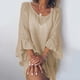 thumbnail image 2 of Vestido de Blusa de Manga Tres Cuartos Con Volantes Y Cuello Redondo de Color Sólido Para Mujer Odeerbi  ODB115545, 2 of 8