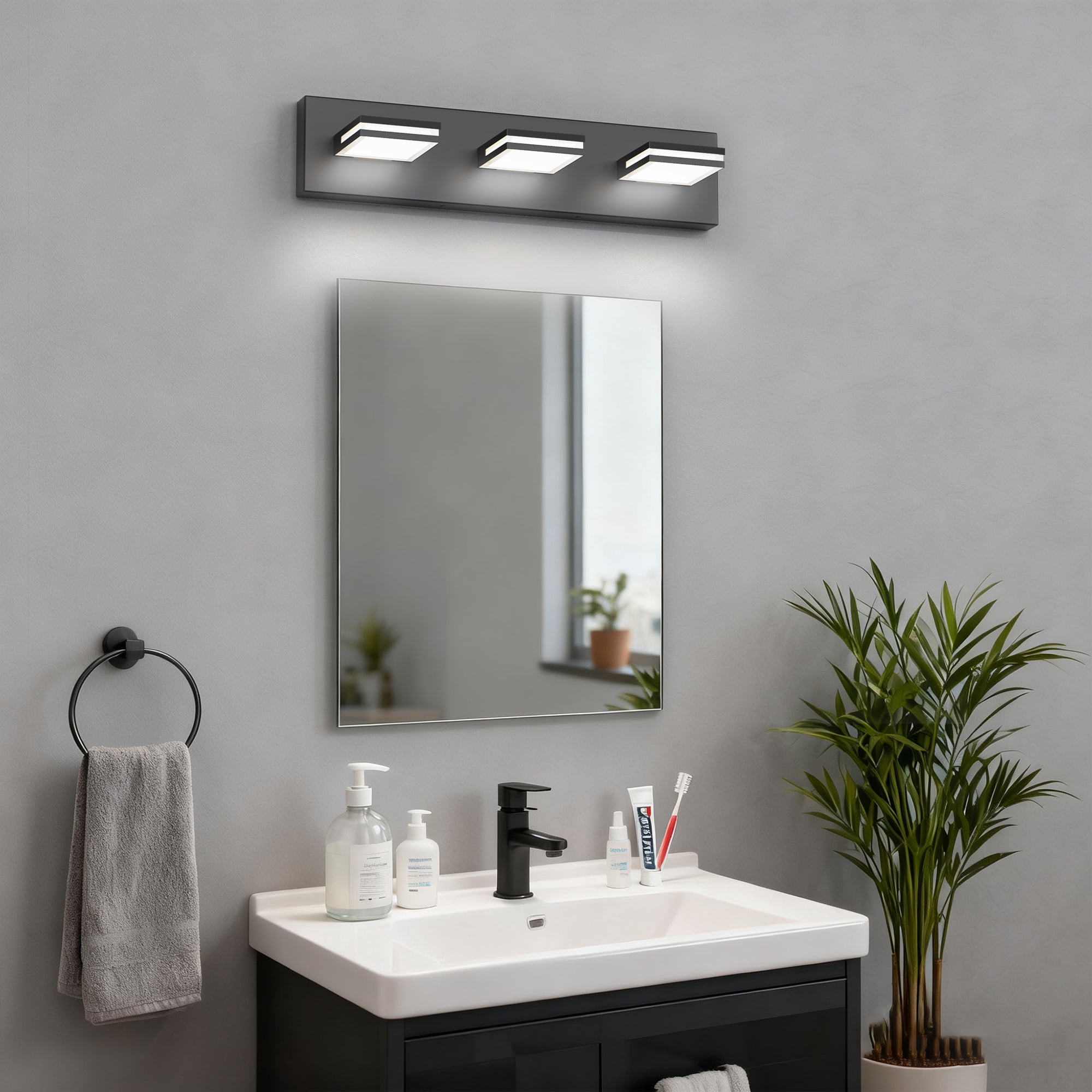 YANSUN 20 in 3-Light LED Vanity Light Bar, 15W 754LM Cool White 6500K Modern Fixture for Bathroom Mirror