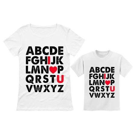 

Valentine s Day Matching Outfits For Mommy & Me Mother Daughter Son T-Shirt Set Mom White Medium / Kid White 4T