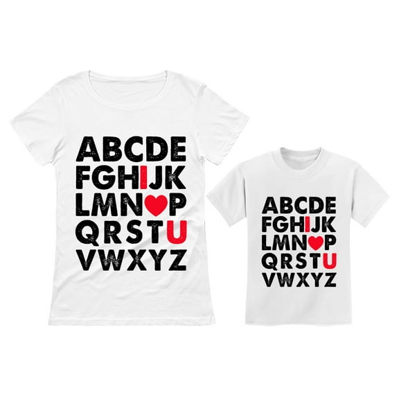 Valentine's Day Matching Outfits For Mommy & Me Mother Daughter Son T-Shirt Set Mom White X-Large / Kid White 4T