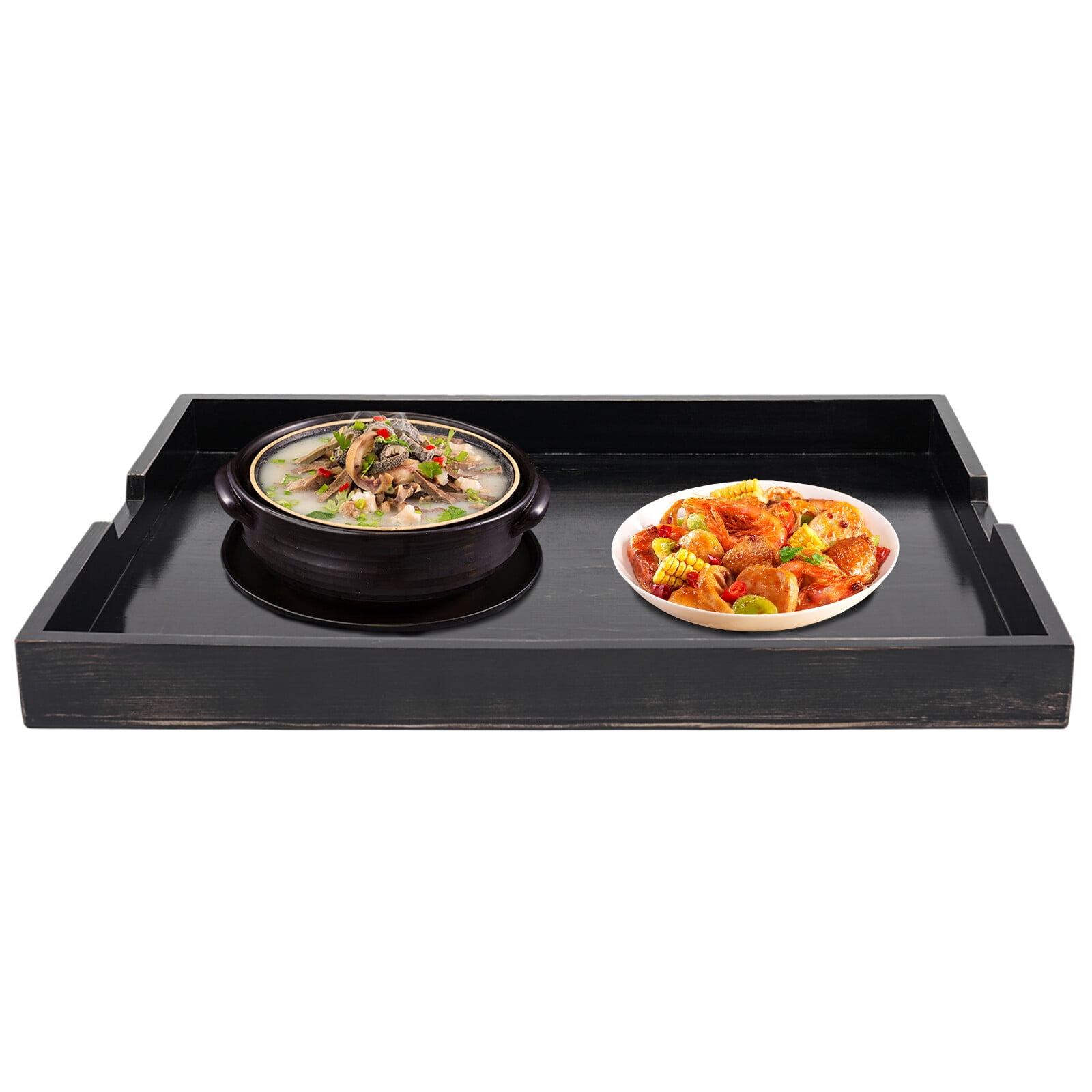 Stove Top Covers for Electric/Gas Stove Top, Noodle Boards for Electric Stove Top Large Serving Tray Stove Top Cutting Board 29.5" x 22" Wood Stove Covers for Gas Stove Top (Black)