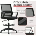 thumbnail image 6 of Drafting Chair Tall Office Chair Adjustable Swivel Rolling Mesh Height With Lumbar Support Arms Footrest Mid Back For Adults Standing Desk Drafting Stool Black, 6 of 8