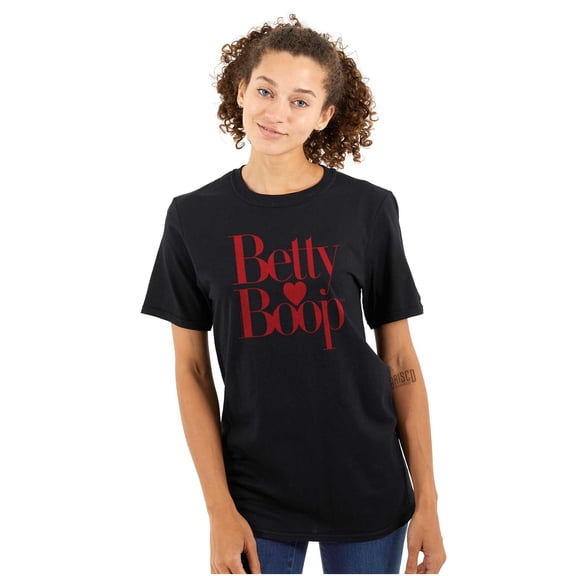Classic Betty Boop Cartoon Heart Logo Women's Graphic T Shirt Tees Brisco Brands S