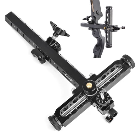 9 Recurve Bow Sight T Shape Aluminum 1 Pin Adjustable Target Hunting Archery Aiming Tool