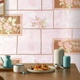 thumbnail image 2 of Dundee Deco Peel and Stick Self Adhesive Wallpaper - Floral Printed Pink, Green Flowers in Tiles, 18 ft x 18 in, 2 of 7