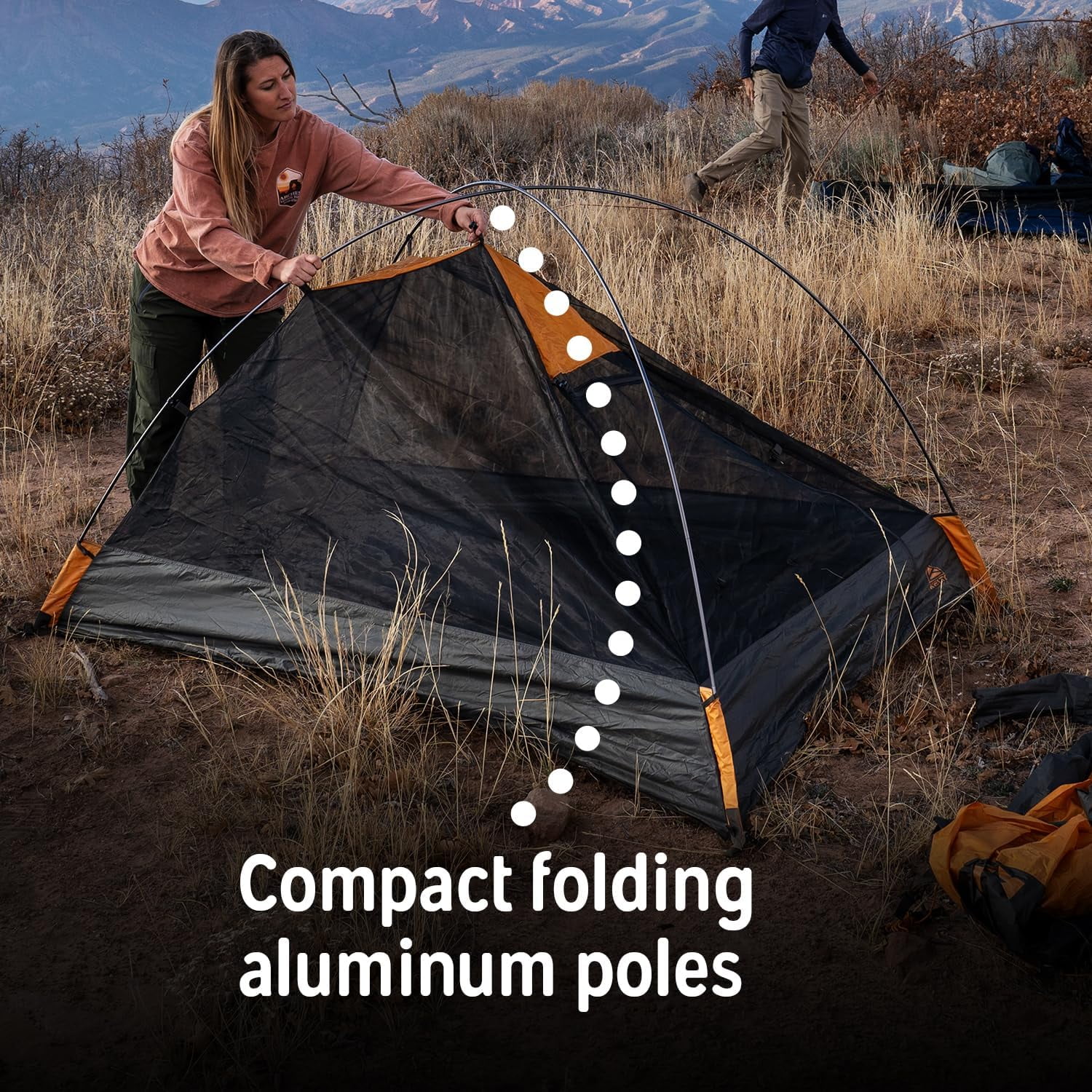 Kelty Grand Mesa 2P  Backpacking Tent – 3 Season Camping, Thru Hiking Shelter, Aluminum Pole Frame, Single Door + Vestibule, 2024 Model