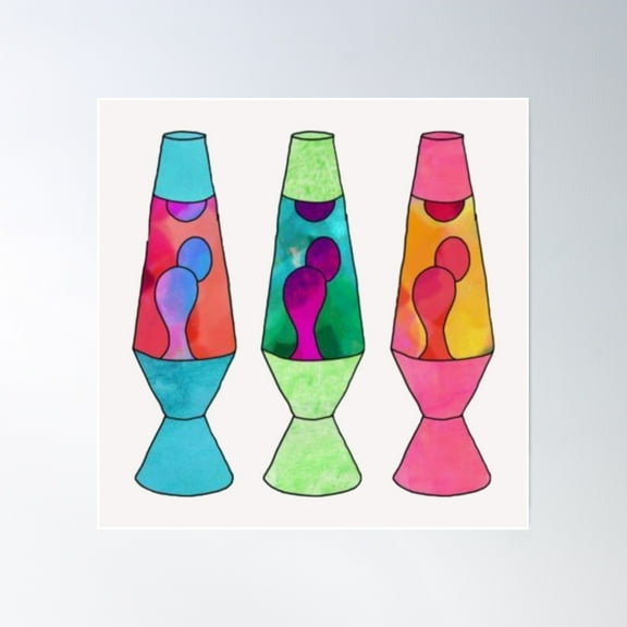 Lava Lamps Poster Wall Art, Modern Wall Decor, 8x12 UNFRAMED
