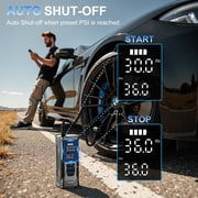 AVAPOW 180PSI Cordless Tire Inflator, Portable Air Pump for Car Tires with Auto Shutoff, Digital Pressure Gauge & LED Light, Fast Inflation for Car/Truck/Bike/Motorcycle/Ball