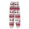 thumbnail image 4 of WTOBBY Women's Christmas Print Pajama Pants with Cuffed Bottoms - Festive Holiday Sleepwear and Casual Lounge Pants for Home Wear - Comfortable Straight Leg Design,Red 2XL, 4 of 6