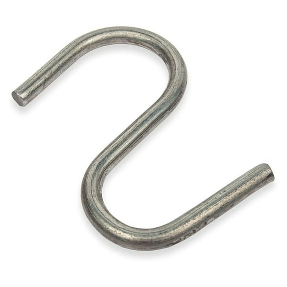 Tarp Strap S Hooks (100 Pack) - 3/16" Plated Wire S Hooks for Tarps, Boat Covers, Farm Use - USA Made Heavy Duty S Hooks