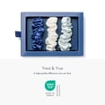 thumbnail image 3 of Fishers Finery 25 Momme 100% Pure Mulberry Silk Large Scrunchies (Navy|Light Blue|White - 3 Pk), 3 of 5