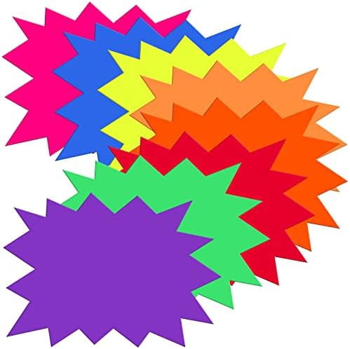 90 Pieces 5x6.6 Inch Yard Sale Price Stickers, Garage Sale Signs Starburst Price Signs Neon Sale Tags for Retail Poster Board Decorations Yard Garage Sale Supplies
