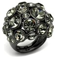 thumbnail image 1 of Alamode LO2545-8 Women Ruthenium Brass Ring with Top Grade Crystal in Black Diamond - Size 8, 1 of 1
