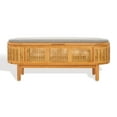 thumbnail image 2 of SAFAVIEH Couture Dolly Solid Linen Modern Bench with Storage, Natural/Grey, 2 of 15