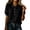 Black, variant on Womens Summer Linen Tops Dressy Casual Blouses Peter Pan Collar Button Short Sleeve Solid Color Shirts