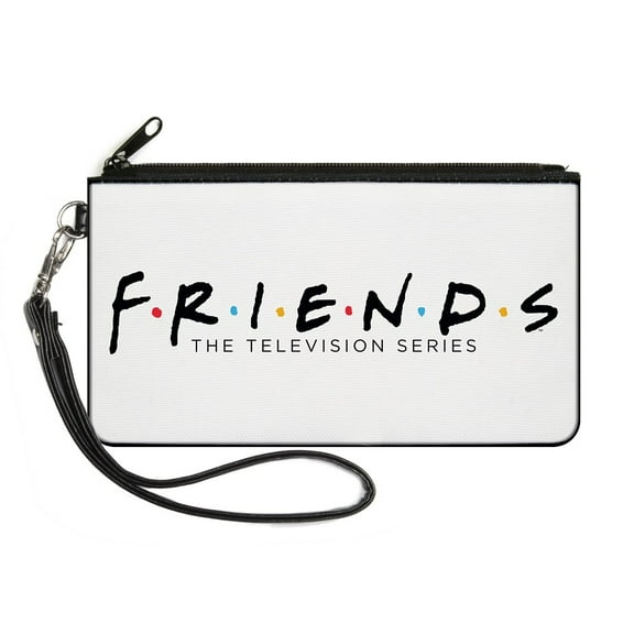 Friends Wallet, Zip Pouch, Friends The Television Series Logo White Black Multi Color, Canvas