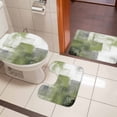 thumbnail image 4 of Sage Green Ombre Bath Mat 3 Piece Bathroom Rug Set, Vintage Shabby Abstract Plaid Art Non Slip Bath Rug Contour Mat and Toilet Lid Cover, Absorbent Shower Mats Soft Bath Rugs and Mats Sets, 4 of 8