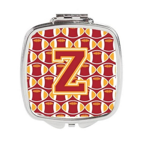 Letter Z Football Cardinal & Gold Compact Mirror