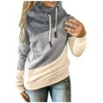 thumbnail image 1 of Sweats à Capuche pour Femmes Pull-Over Col Rond Manches Longues Col Rond Pulls à Capuche, 1 of 5