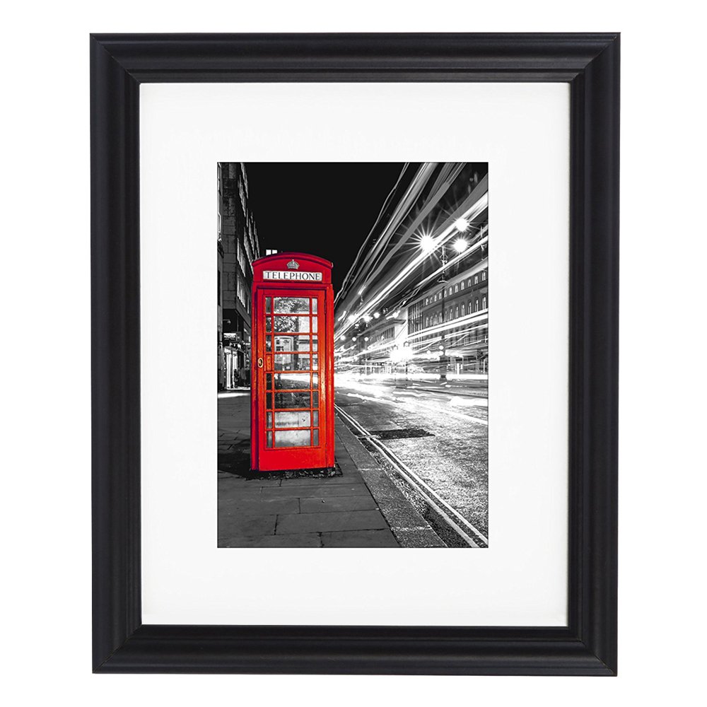 11x14 Decorative Black Picture Frame Matted to Display Photographs